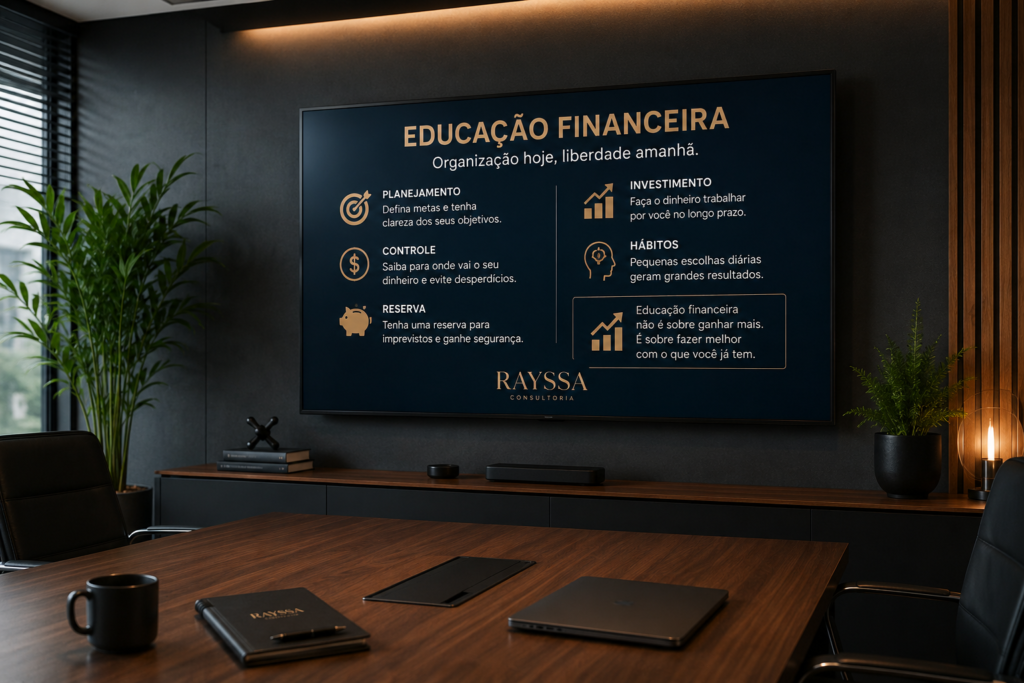 Educação financeira não é sobre ganhar muito dinheiro. É sobre parar de perder o controle da própria vida